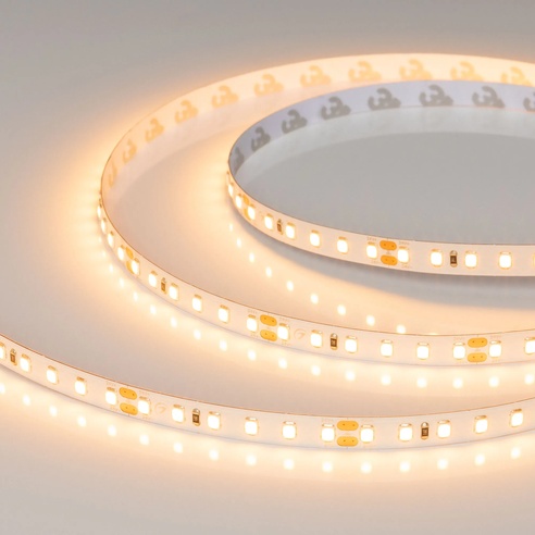 Лента UL-A120-8mm 24V Warm2400 (9.6 W/m, IP20, 5m) (Arlight, 7 лет)