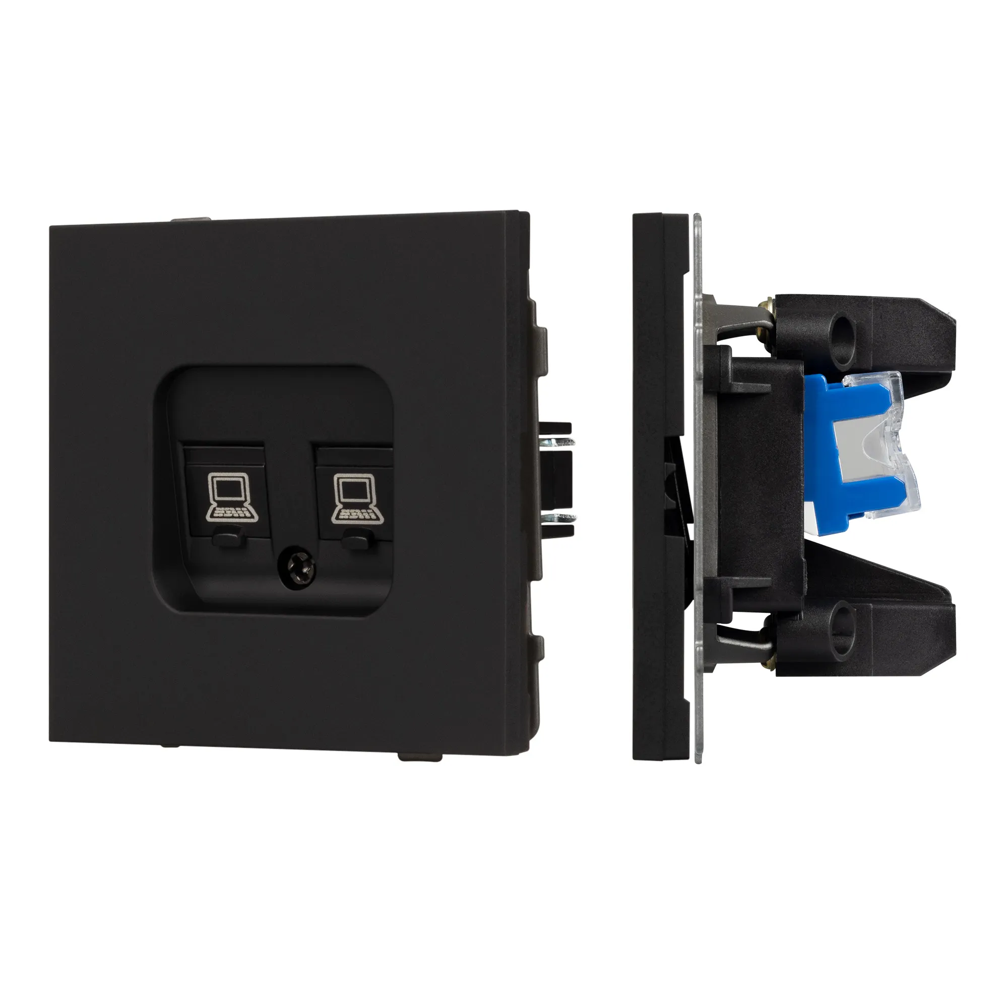 Механизм компьютерной розетки двойной SCT-TENDO-MPC2-SFPL-BK (RJ-45, CAT6) (Arlight, -) - изображение товара