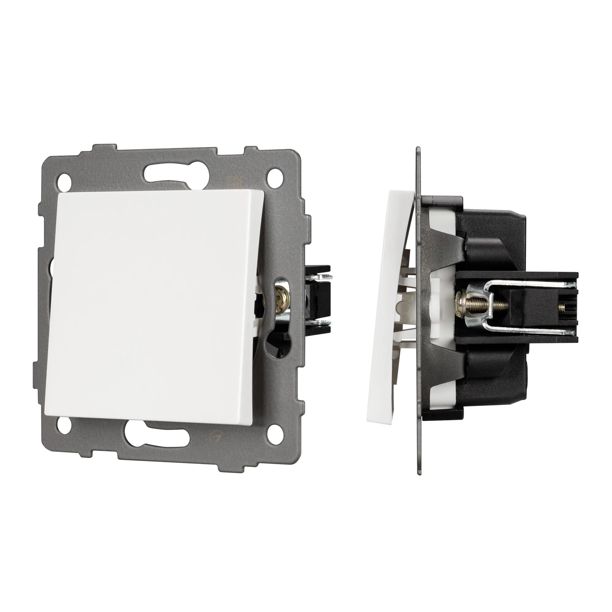 Механизм выключателя одноклавишный самовозвратный SWT-MKR1-PL-WH-V (250V, 10A) (Arlight, -) - изображение товара