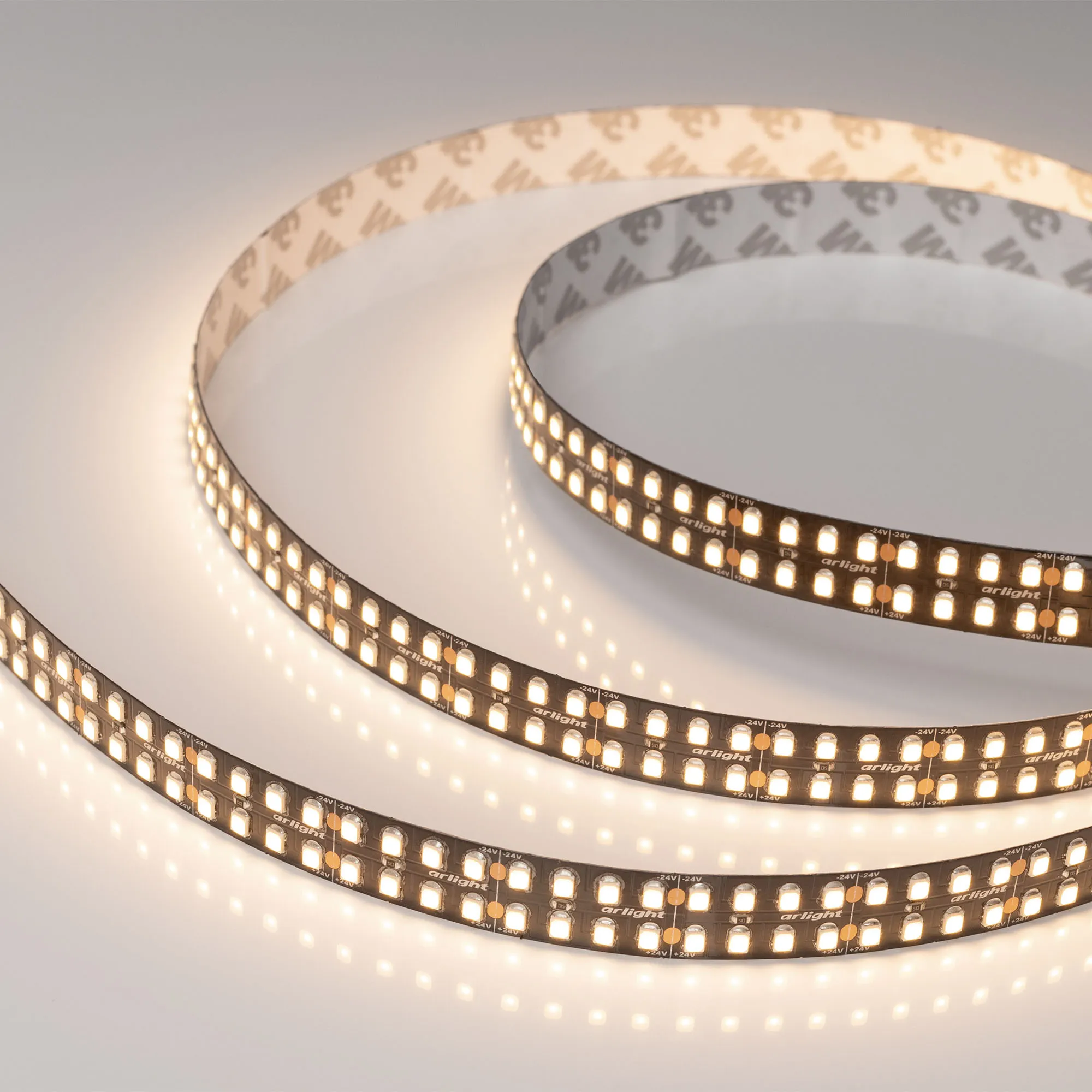 Лента светодиодная RT-A320-BLACK-15mm 24V Warm3000 (24 W/m, IP20, 2835, 5m) (Arlight, высок.эфф.150 лм/Вт) - изображение товара