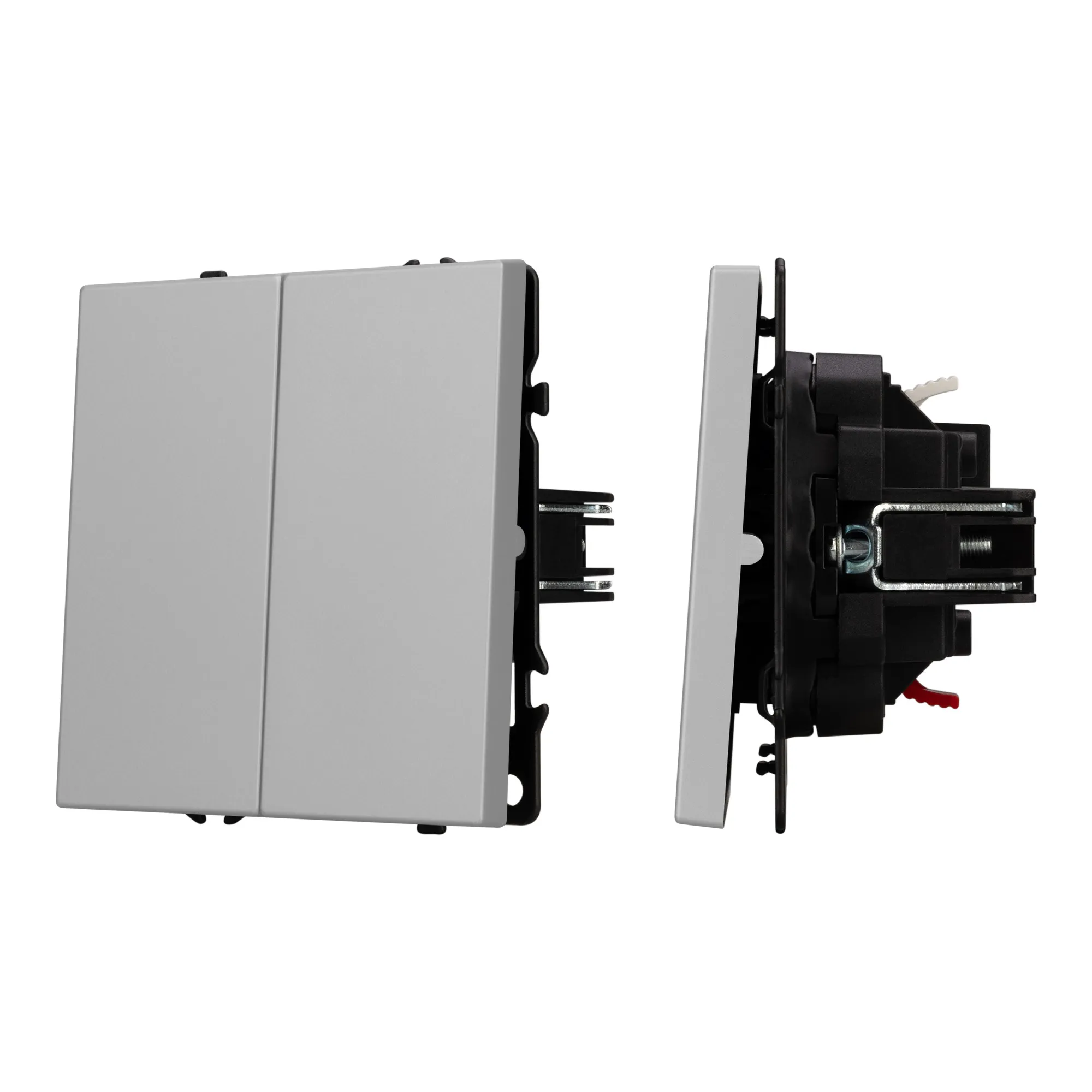 Механизм выключателя двухклавишный непроходной SWT-NOBE-MK02-SFPL-IS (230V, 10A) (Arlight, Никель)